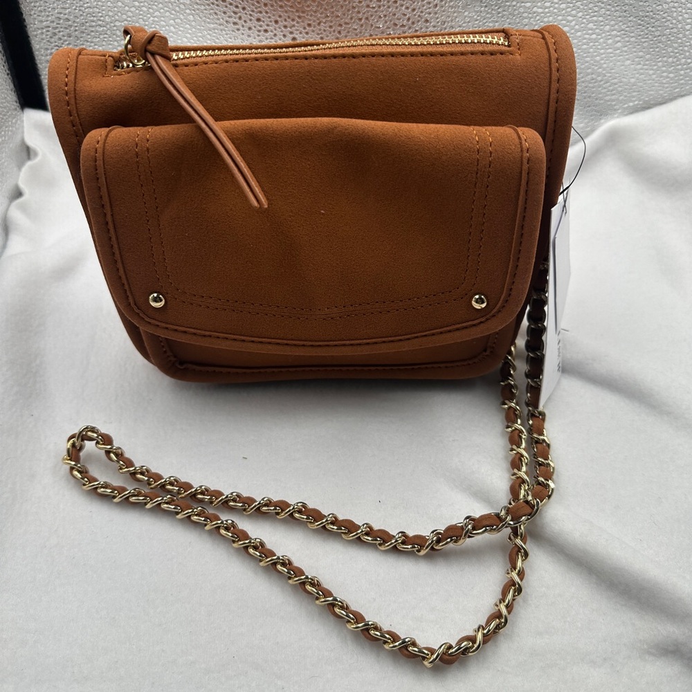 JustFab Brown Crossbody Bag with Chain Strap